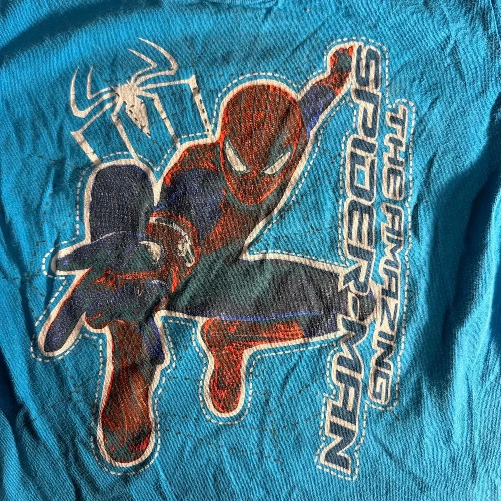 Marvel The Amazing Spider-Man Blue Graphic T-Shirt Youth Size 7